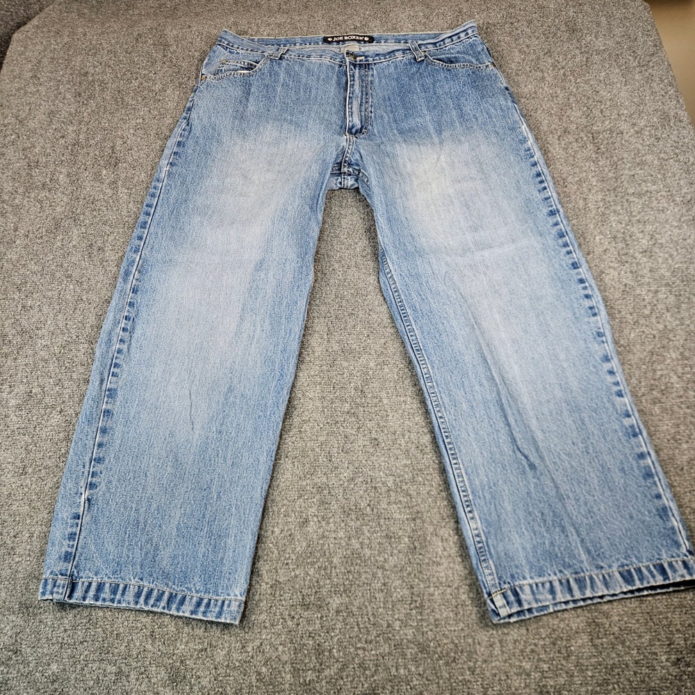 Joe Boxer Mens Baggy Wide Leg Jeans Light Wash Vintage Loose Fit Denim‎